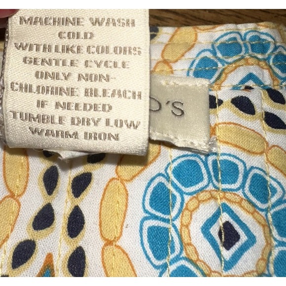 Appleseed's Reversible Quilted Yellow‎ Floral Geo Cotton Button Jacket Women's L - Picture 7 of 11